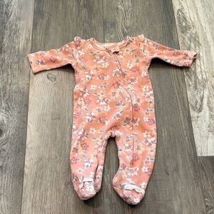 Nicole Miller Peach Floral Kids Footie